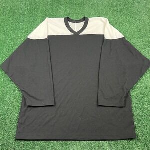 Vintage Gear Blank Practice Hockey Jersey Mens XL Black White Sports Y2K